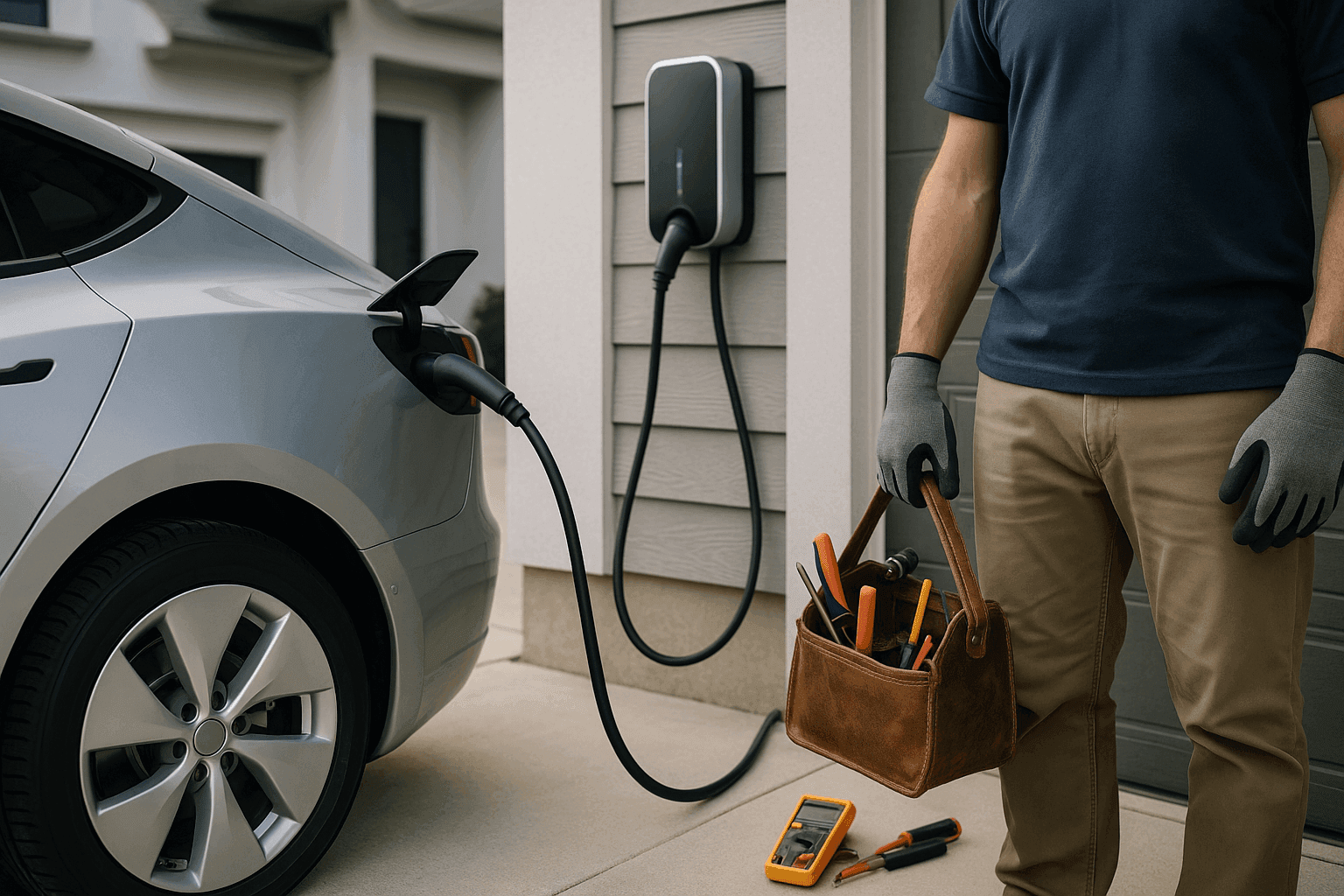 Electric vehicle charging at a home EV charger station